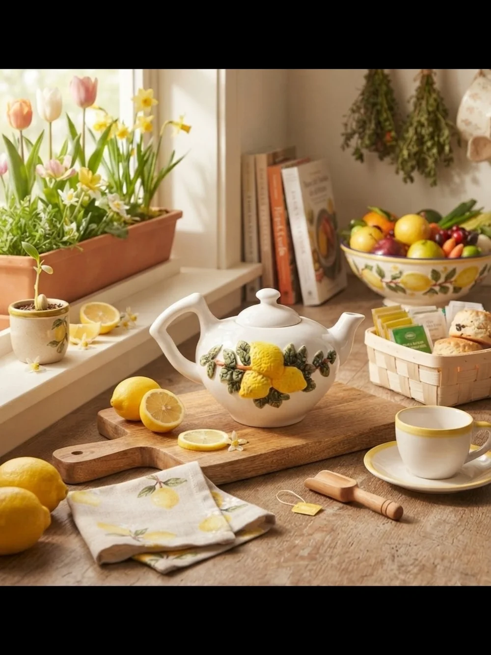 ​Vintage 1997 Young's Lemon Relief Teapot White Glossy Finish